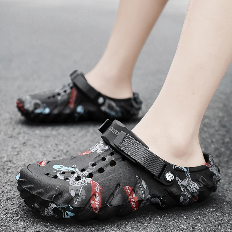 Men's breathable casual sandals summer soft-sole non-slip comfort outdoor beach shoes fashion youth dual-use sports slippers leather sandals sports shoes sports slippers summer sandals