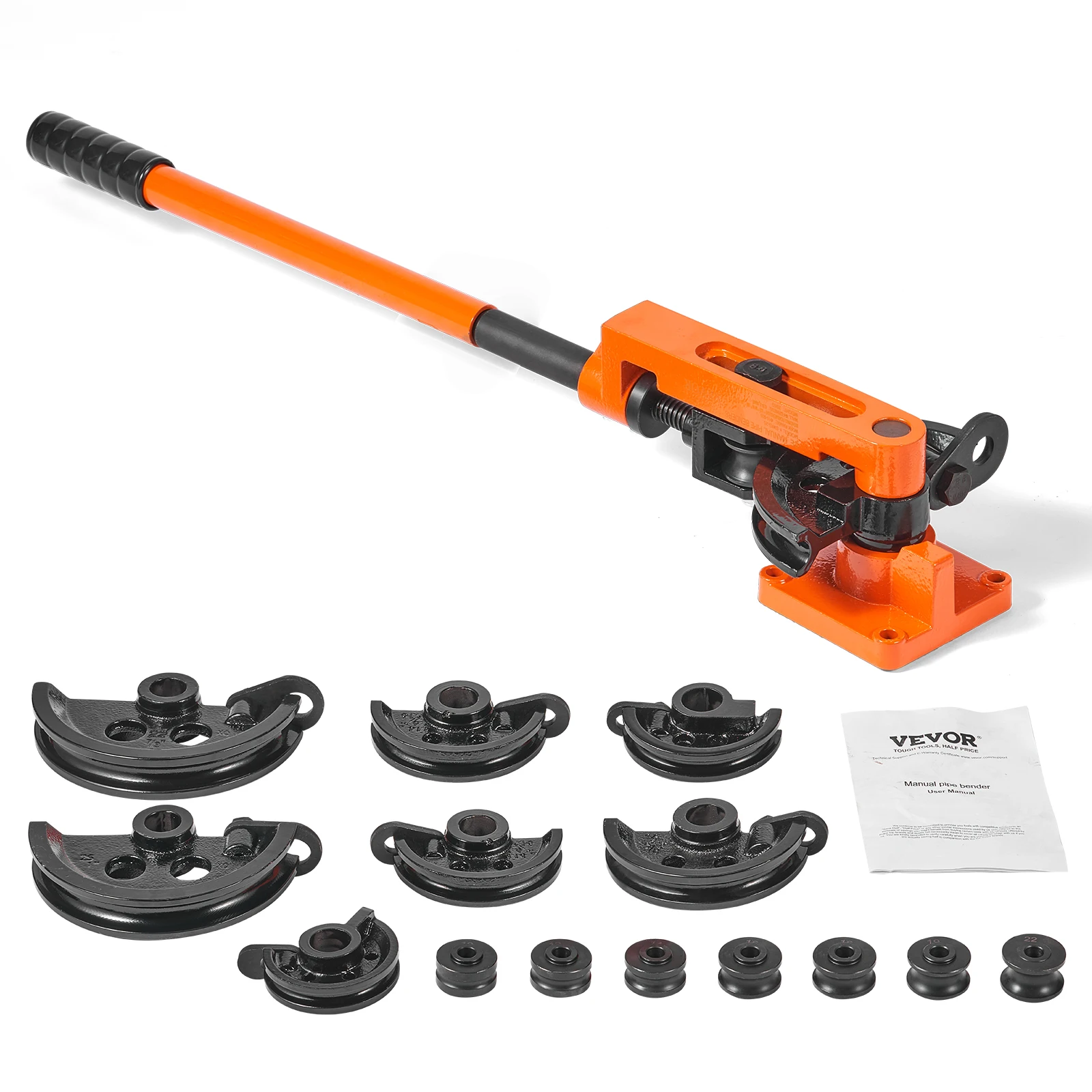 SucceBuy Manual Pipe Bender 7 Bending Dies Multifunction Steel Copper Tube Bending Machine Lever Heavy Duty