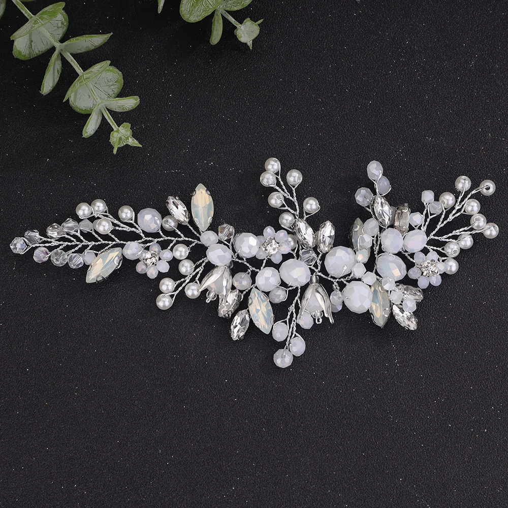 Beautiful Bridal Headband Wedding Dress Hair Accessories Elegant Women Crystal Pearl Jewelry Bride Headdress Ornaments