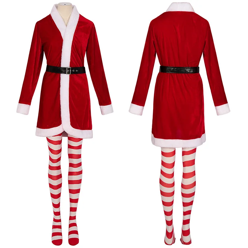 

Santa Claus Coat for Christmas Red Cloak for Halloween Stage Performance Cosplay Costume Designer Style for Women