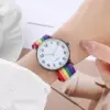 Rainbow color ultra-thin canvas strap 12 digital watch 5