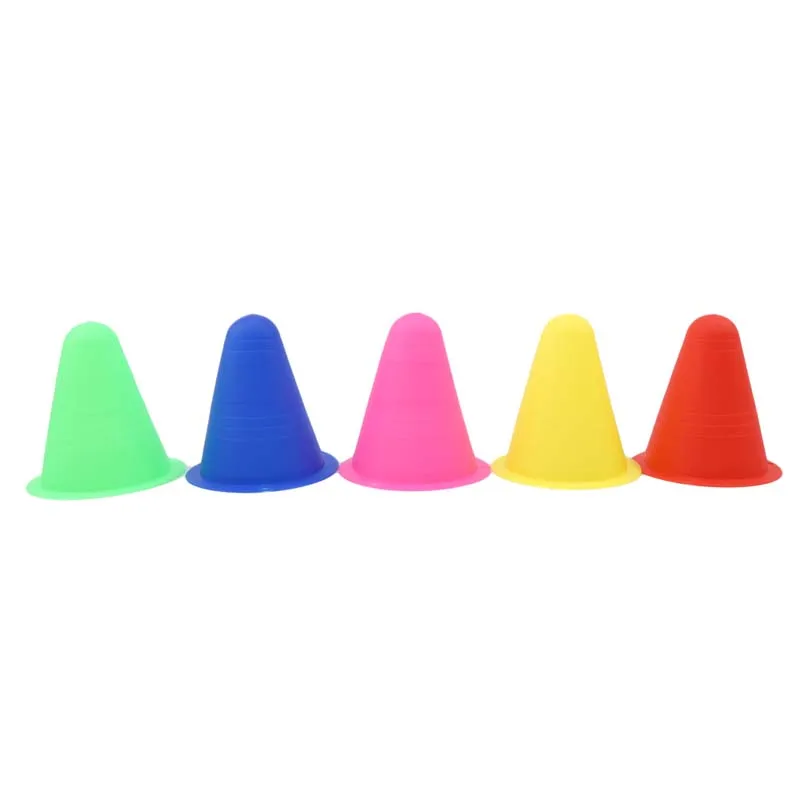 

10Pcs Skate Marker Training Road Cones Roller Football Soccer Rugby Training Soft Tower Skating Obstacle Roller Skate Pile