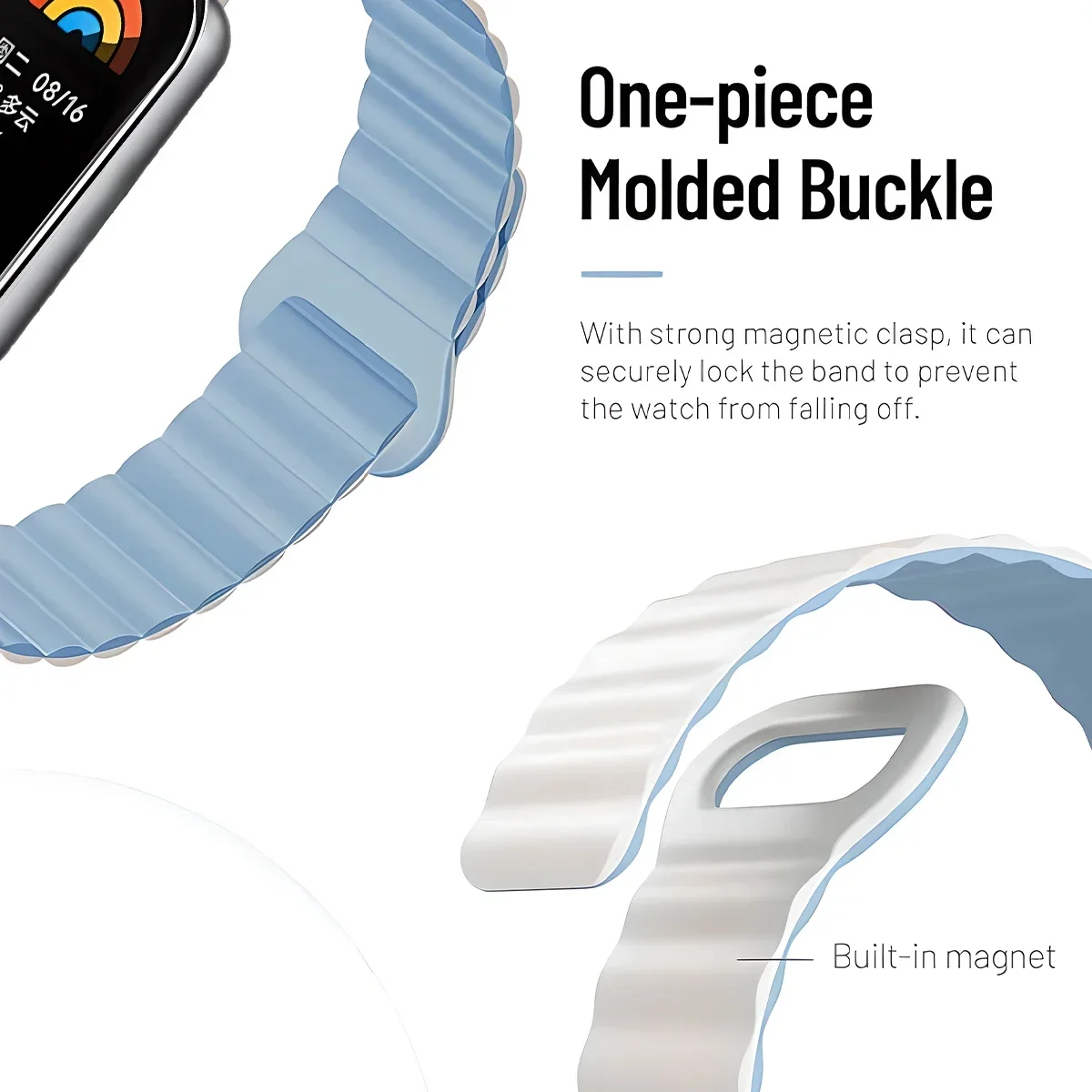 Silicone Magnetic Sport Watch Strap - Soft Replacement Wristband