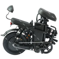 US Stock Adult Folding Electric Bike For 2 People Powerful 500W 32KM/H Multi Shock Absorption Family Electric Bicycle Men Women 2
