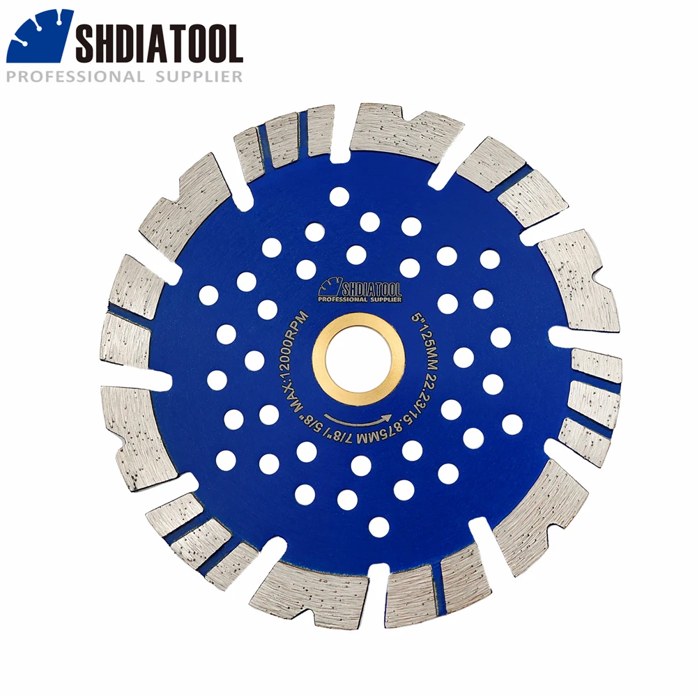 

SHDIATOOL 125mm 5inch Diamond Saw Blade Cutting Concrete Granite Stone Rebar V-tooth Cutter Head Masonry Plate Circular Saw
