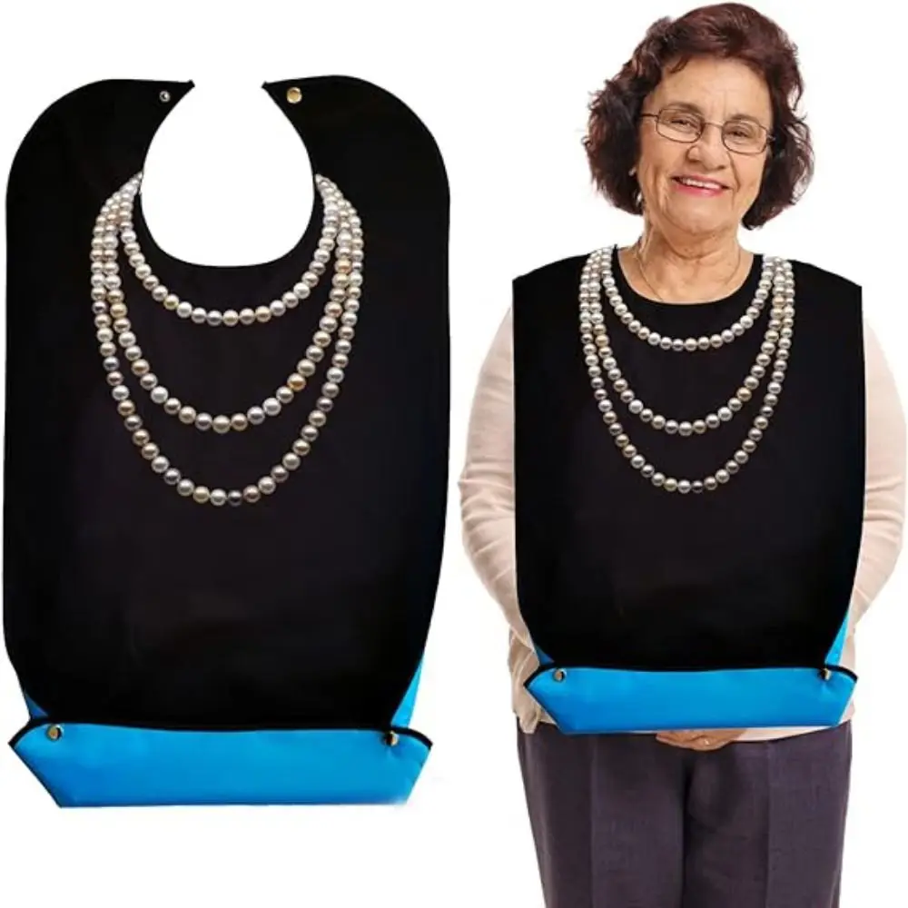 

Waterproof Adult Bibs New Washable Oilproof Eating Apron Polyester Easy to Clean Clothing Protectors for Elderly