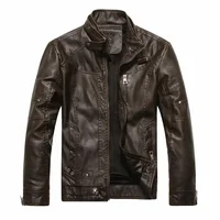 Motorcycle Thickened Leather Coat Men Winter Warm Man Leather CoatMens Plus Velvet Men Moto Biker Riding Fleece Leather Jacket 2