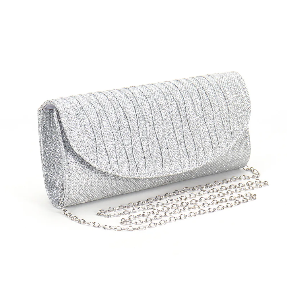 Fashion Evening Clutches Bags for Women's Wedding Party Long Purse Chain Shoulder Bags Ladies Luxury Glitter Sequins Handbags - 2