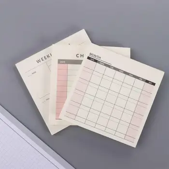 60 fogli Materiale scolastico portatile Cancelleria Lista delle cose da fare Lista dei piani Agenda giornaliera settimanale del mese Blocco note del piano settimanale