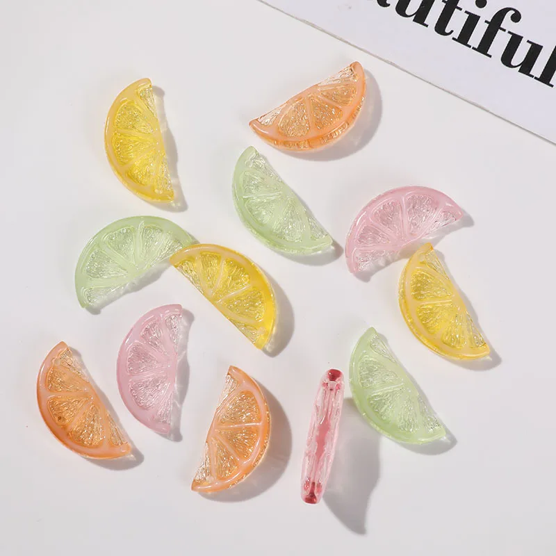 겨울 인스 걸 과일 시리즈 레몬 DIY 송진 귀걸이, 여성 펜던트 재료 참, 쥬얼리 제작 귀걸이, 2 개