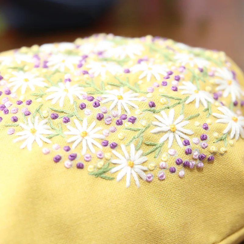Embroidery Drawstring Bag Kits with Patterns, Needlepoint Sewing Handbag Kit for Beginners, Embroidery Start Kit