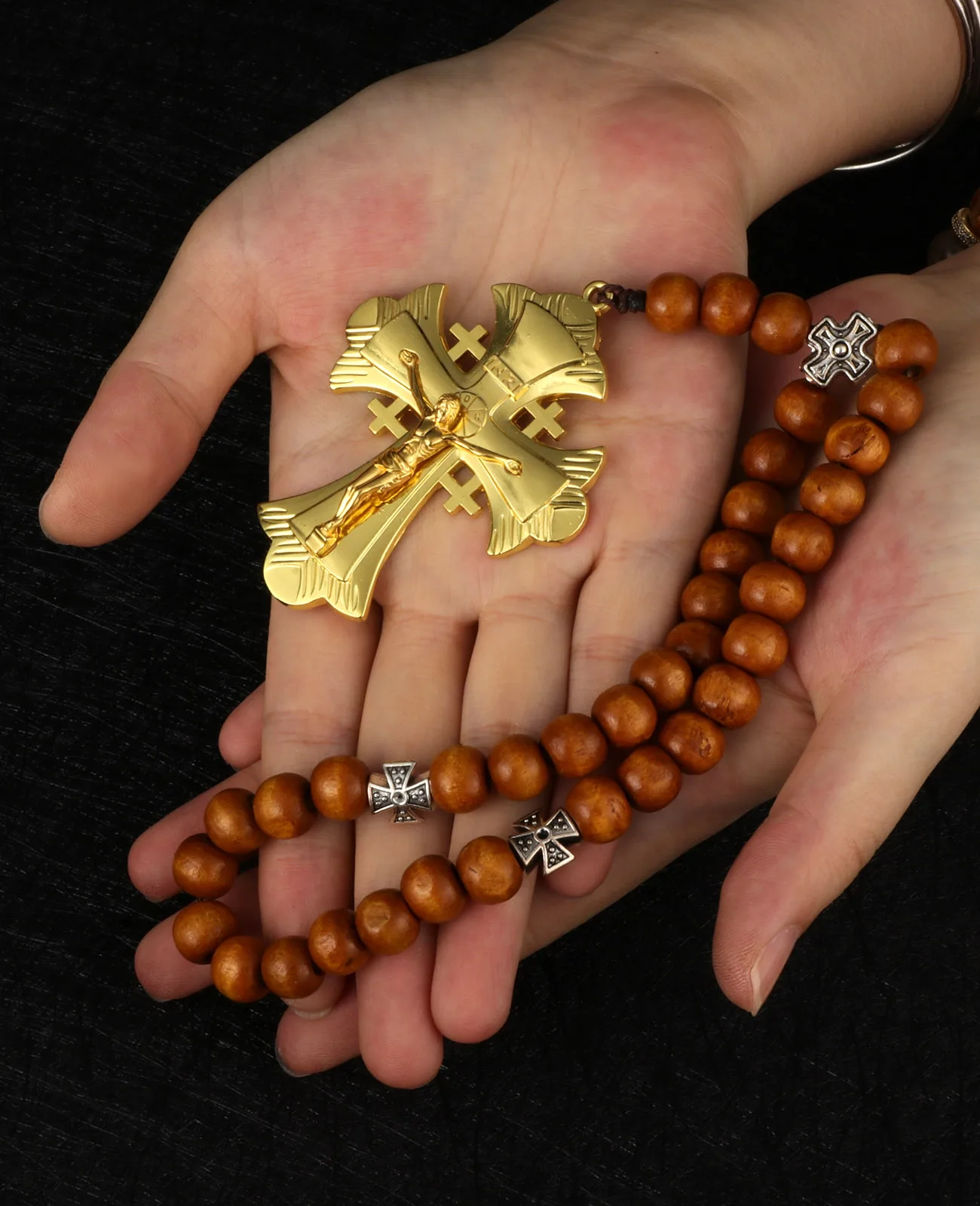 INRI Jerusalem Cross Pocket Rosary 4