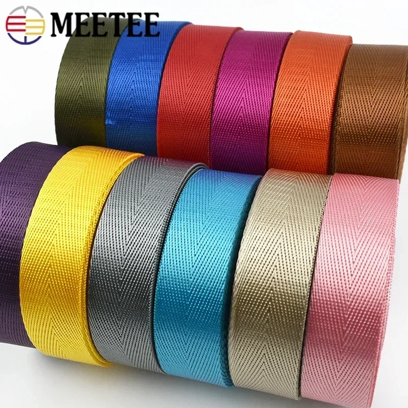Nylon Webbing Tape 10Meters 20-50mm for Bag Backpack Strap Ribbon Band Seat Belt Clothes Bias Banding DIY Sewing Accessories