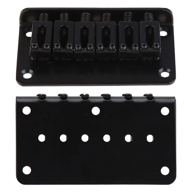 

652D Guitar 6 String Metal Hardtail Bridge Black For Electric Guitar With Screws New