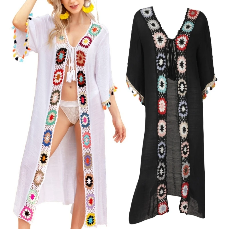 

Женский купальник, солнцезащитные очки, комбинезоны, цветочный принт, свободная пляжная одежда, кардиган, шаль, купальник для отдыха Cover