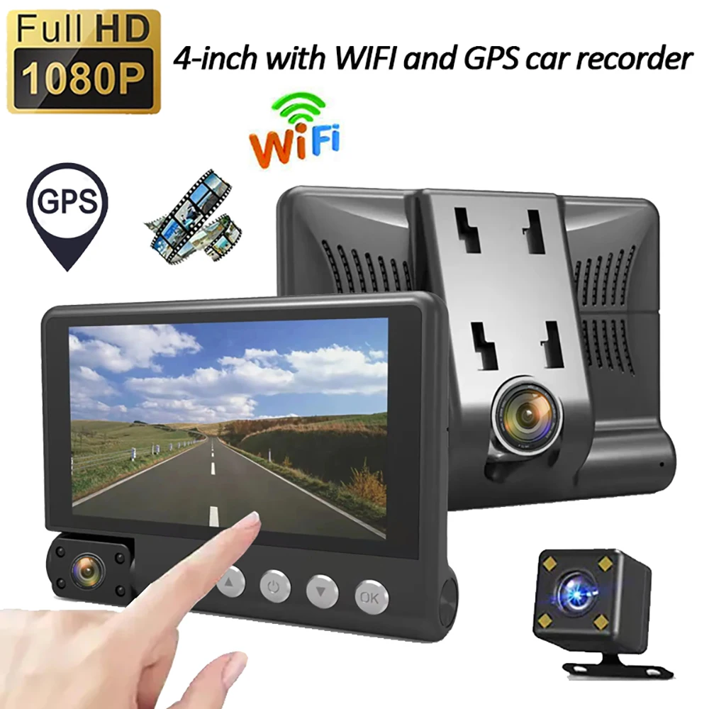 

Car DVR 1080P Full HD Drive Video Recorders Rear View Camera Dual Lens GPS WiFi Dash Cam Night Vision Parking Monitor Black Box