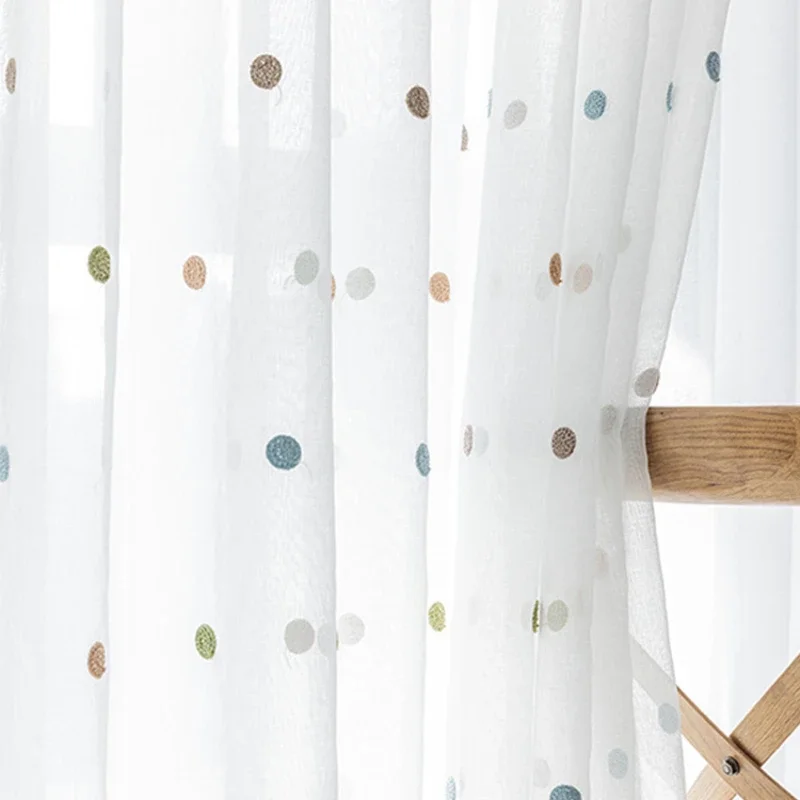 

1PC Fantasy Circle Embroidered Window Screen Children's Room Cartoon Style Window Screen Embroidered Window Screen