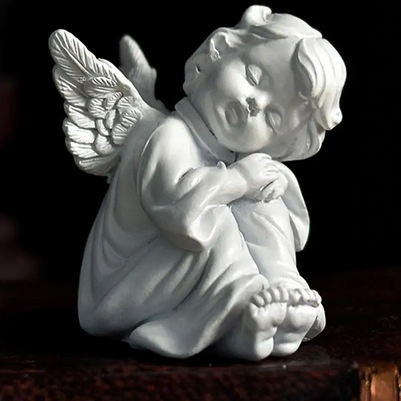 Sleeping Angel Statue Resin Cute Little Angel Decoration Figurine Outdoor Home Desktop Cherubino Adorabili Cherubini