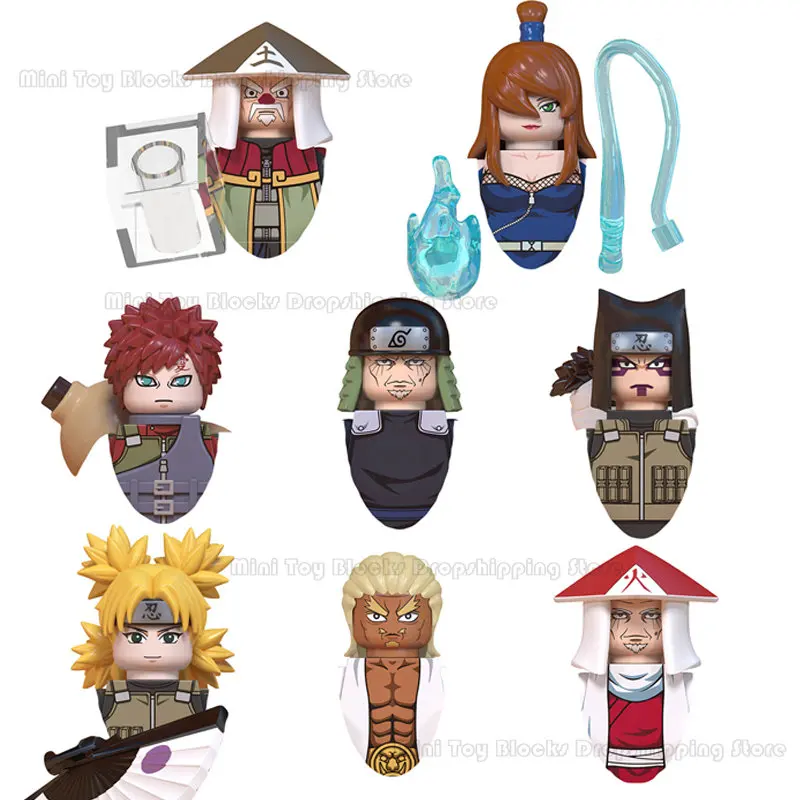 

WM6111 WM6110 Narutos Building Blocks Temari Gaara Kankuro Ohnoki bricks Anime Mini Action toy Figures Assembly Toys kids Gifts