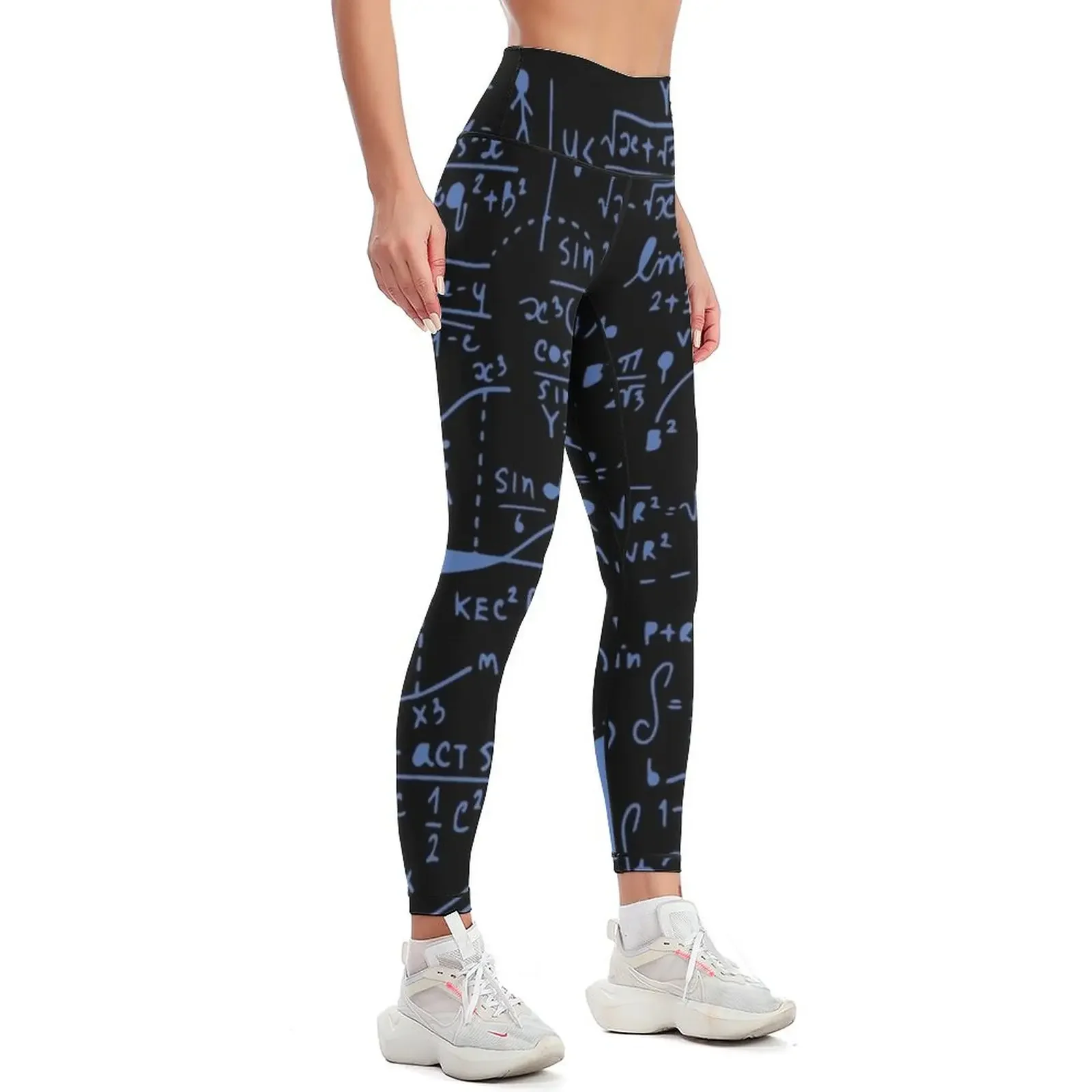 Mathematical formula blue Leggings push up tights for gym womans Womens Leggings