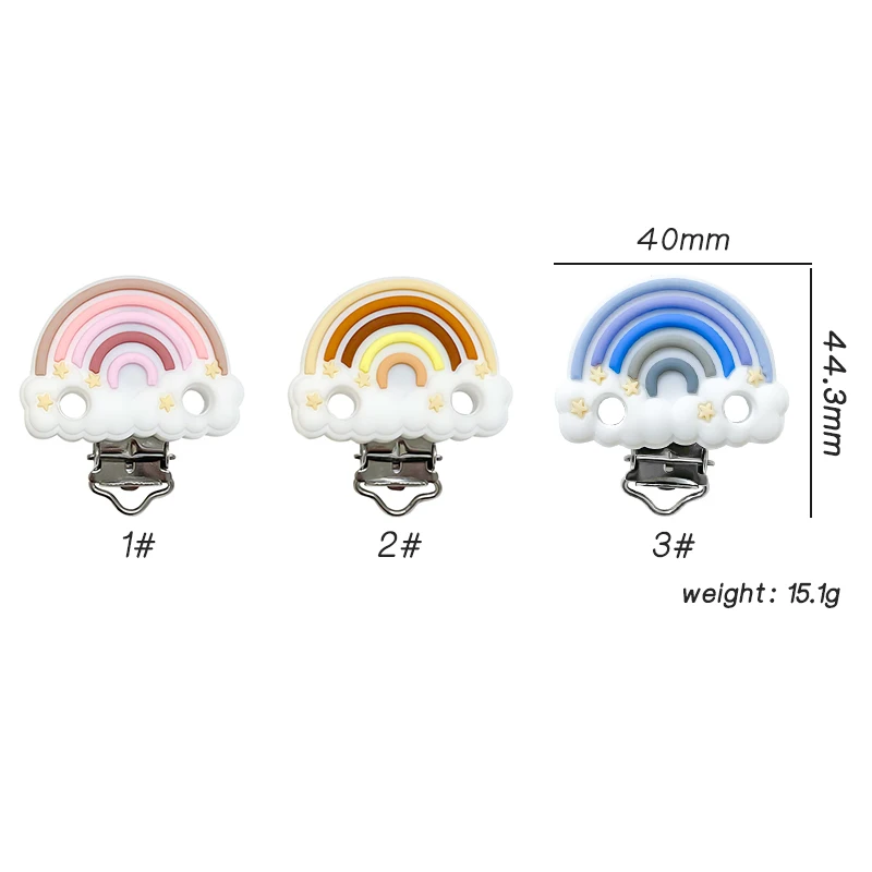 Teething Beads Silicone Rainbow Beads Teether Food-Grade Chewing DIY Nipple Chain Jewelry 1/3/10pcs