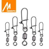 MEREDITH 50PCS Pike Fishing Accessories Connector Pin Bearing Rolling Swivel Stainless Steel Snap Fishhook Lure Swivels Tackle 1