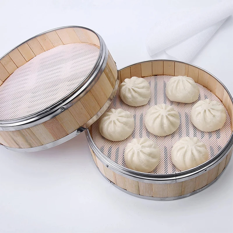 Round Silicone Steamer Mat Waterproof Oil-proof No-sticky Steamed Bun Steamer Pads Durable Food Grade Breathable Cloth