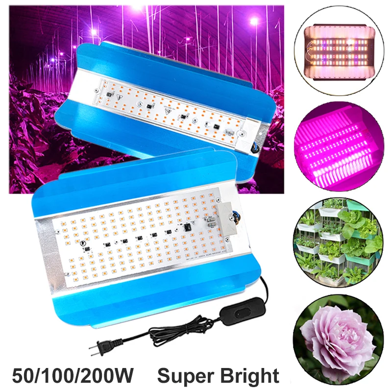 

110V/220V LED Grow Light 50W/100W Full Spectrum Plant Lamp for Flower Fruit Vegetable Greenhouse