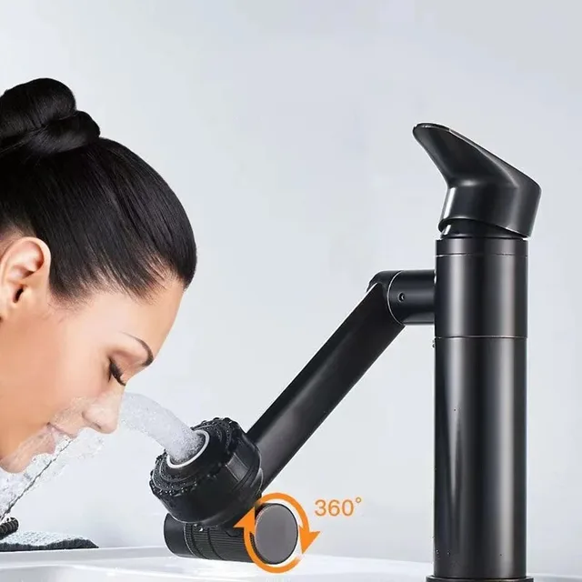 ก๊อกน้ำอ่างล้างหน้าคุณภาพสูงสแตนเลสอเนกประสงค์อเนกประสงค์ร้อนและเย็นใช้คู่ก๊อกน้ำอ่างล้างหน้าในห้องน้ำ 2