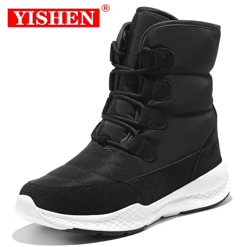 

YISHEN Women Boots Winter Outdoor Snow Boot Water-resistance Upper Non-slip Ankle Boots Warm Plush Black Botas Mujer Invierno