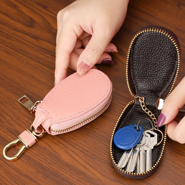 Porte-clés en cuir véritable fait à la main pour hommes, porte-clés  personnalisés, petit étui à clés de voiture - AliExpress
