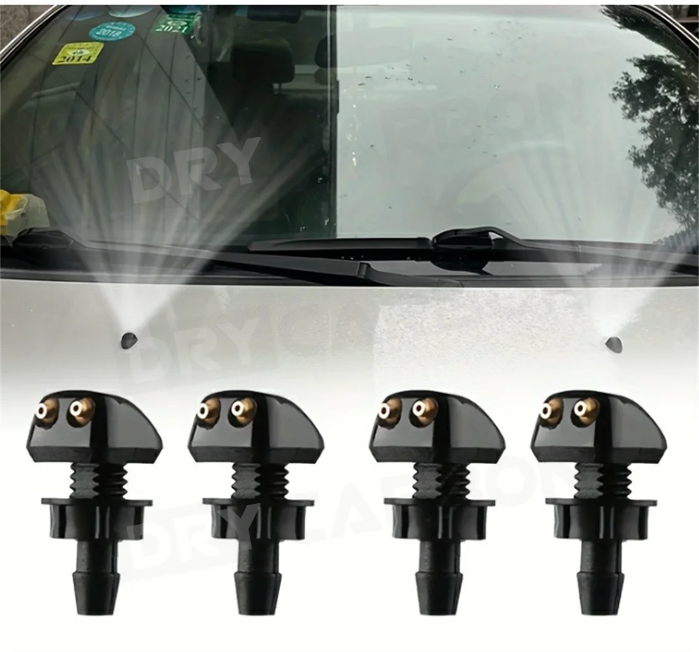 2 Stück Auto-Scheibenwischer-Sprühdüsen Passend für die Meisten Automodelle Doppelloch-Scheibenwischerdüse Wassersprüh-Set – Detail 9