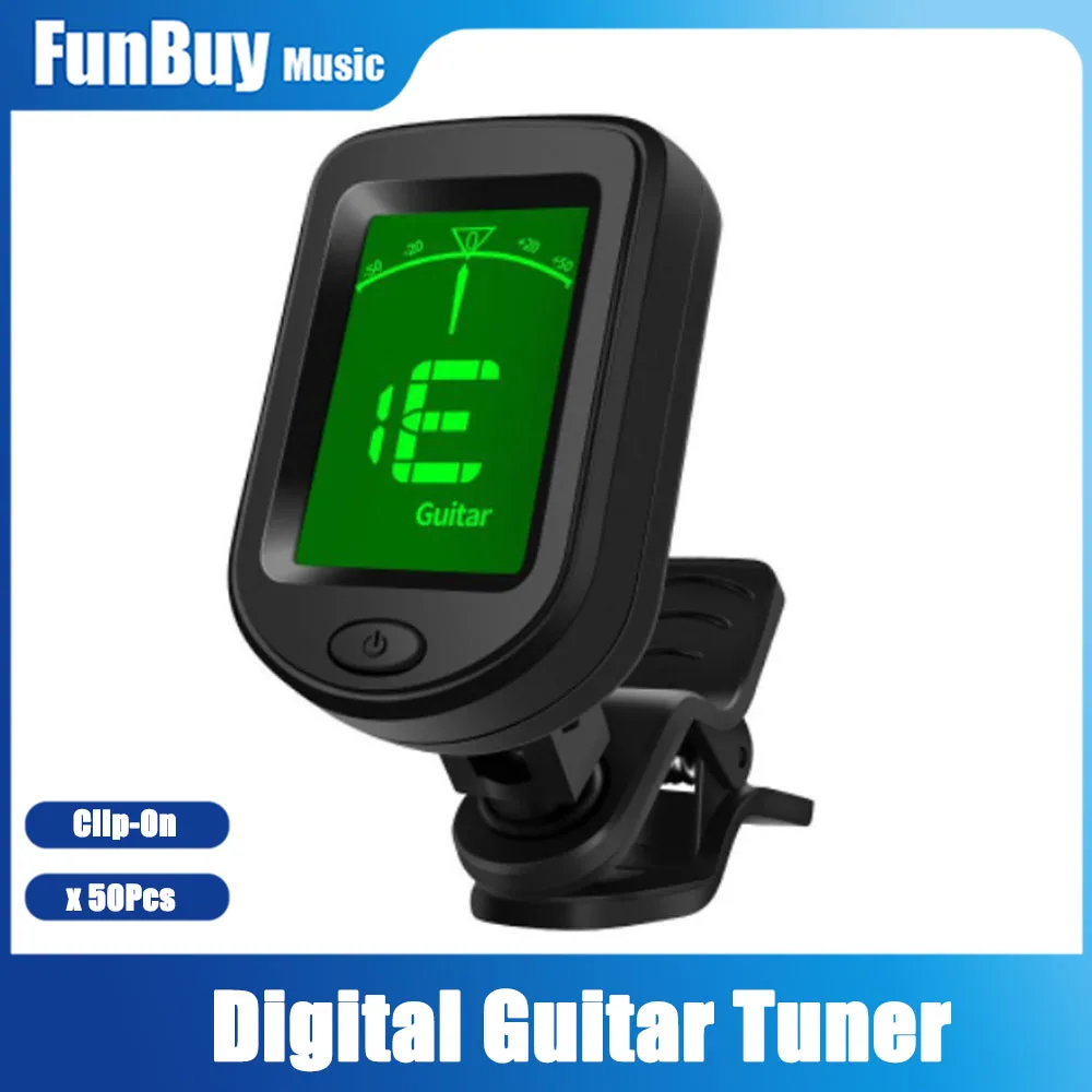 

50Set 360 Degree Rotatable Clip-on Guitar Tuners Guitar Bass Violin Ukulele Chromatic Tuner Accessories