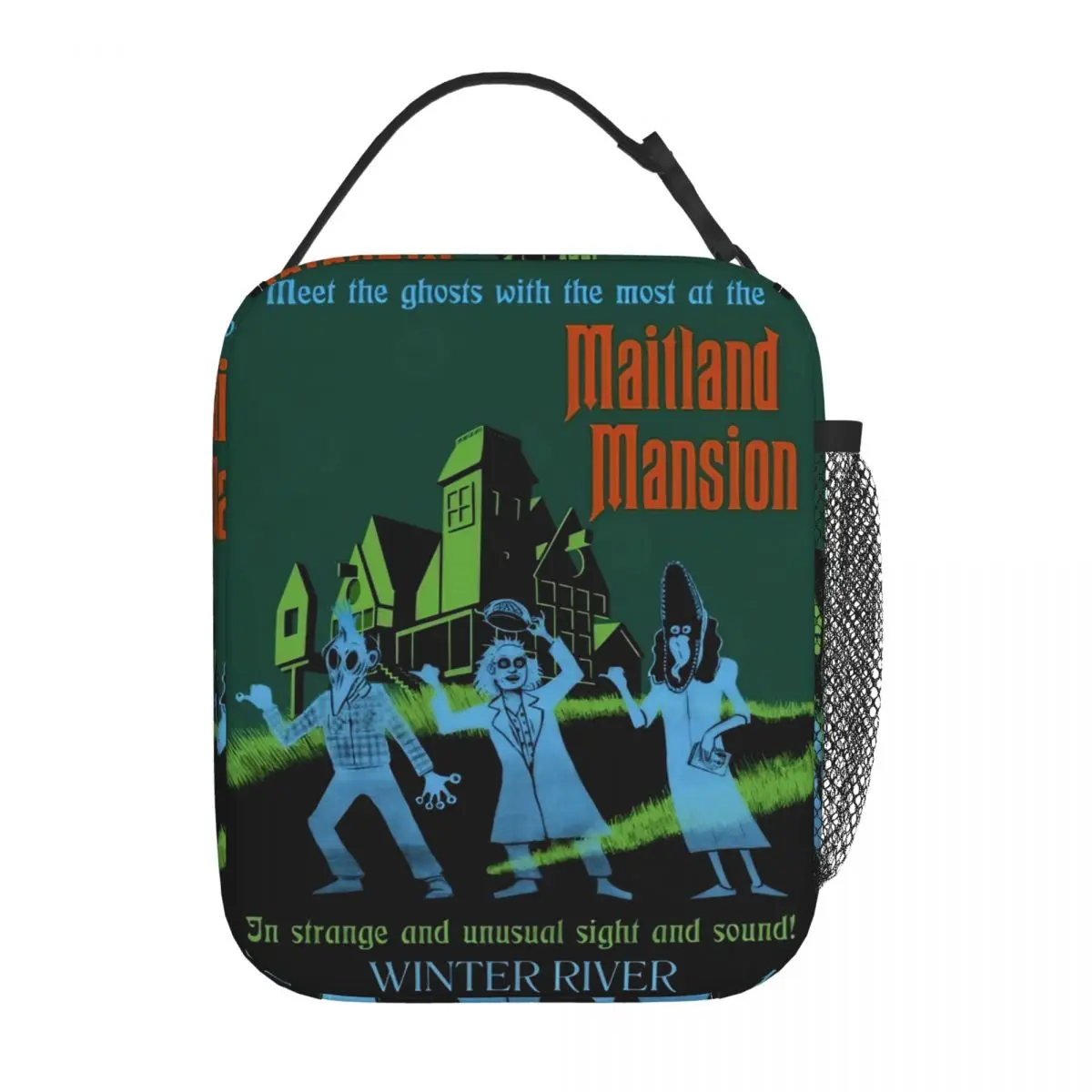 

Insulated Lunch Bags Hitchhiking Beetlejuice Merch Ghosts Halloween Food Box Harajuku Thermal Cooler Bento Box For Office