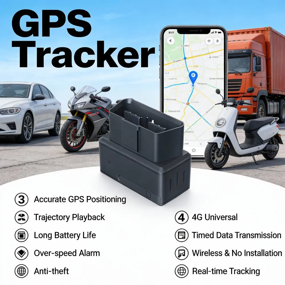 Автомобільний GPS-трекер, точне місцезнаходження, 4G, глобальний OBD, перевірка, безкоштовна установка, англійська, англійська