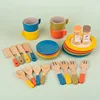 Simulated Wooden Children's Afternoon Tea Set, Playing House Role-playing Toy Tea Set Combination Puzzle and Early Education 5