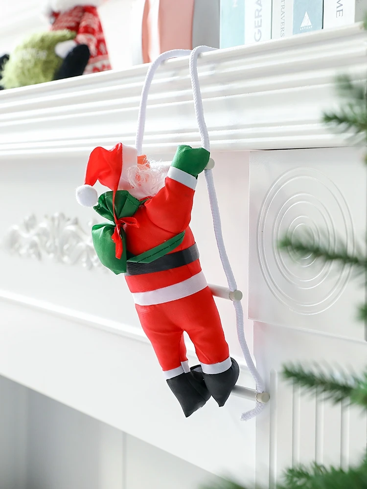 

Christmas Decorations Christmas Tree Pendant, New Santa Claus Climbing Ladder Scene, Arrange Hangings Rope Climbing Toys