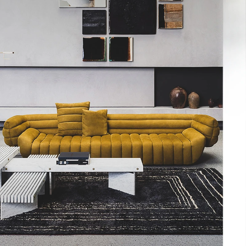 

Matte leather sofa, banana designer, modern minimalist technology fabric, light luxury