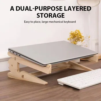 Nuovo supporto per notebook in legno Supporto per laptop pieghevole portatile Liscio facile da installare per accessori MacBook Air Pro