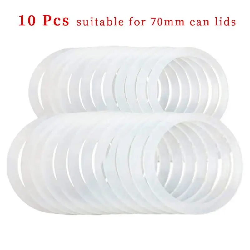 Storage Jar 10PCS Reusable Silicone Seals Plastic Storage Lids Gaskets For Leak Proof Mason Jar Lids O-ring 70/86mm Mason Jar Gaskets