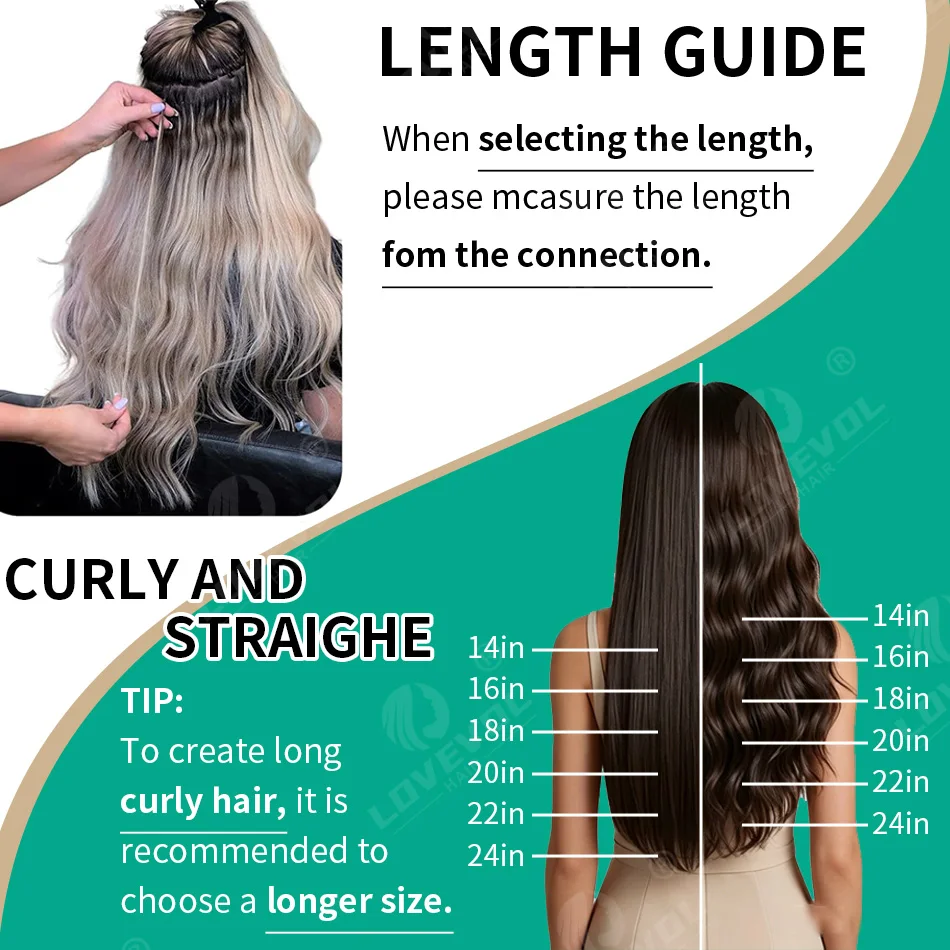 Estensioni dei capelli umani Remy con punta a V dritta Fusion Hair Nail Punta a V Capsule di cheratina precollate Estensioni dei capelli 12-26" - immagine 6
