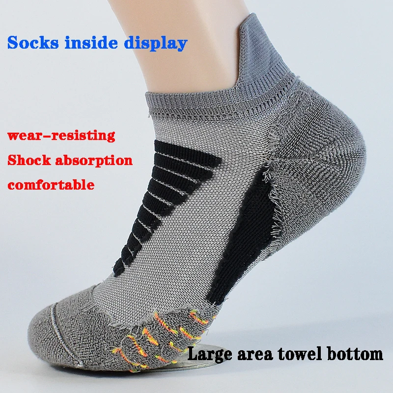 3 Pairs/Set Of Professional Men's Sports Socks Colorful Warm Running Wear-Resistant Shock Absorbing Comfortable Boat Socks NEW