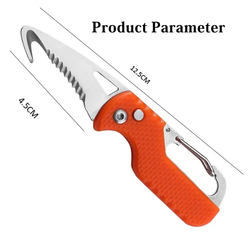 Folding Knife Portable Folding Knife Express Package Knife Gift Keychain Serrated Hook Outdoor Camping Carry-on Survival Tool Box Opener