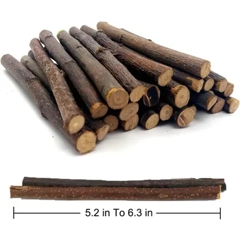 Hamster Rabbit Teeth Grinding Apple Tree Stick Minerals Molar Stone Toy for Chinchilla Hamster Pet Apple Sticks Toys Accessories