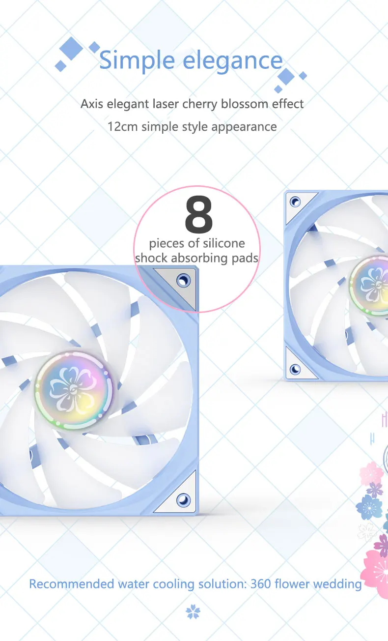 Description Picture 3 of itemZEAGINAL YESTON YT-120 Chassis cooling fan 120x120x25mm/800~1800RPM The Cherry pupil flower marries theme