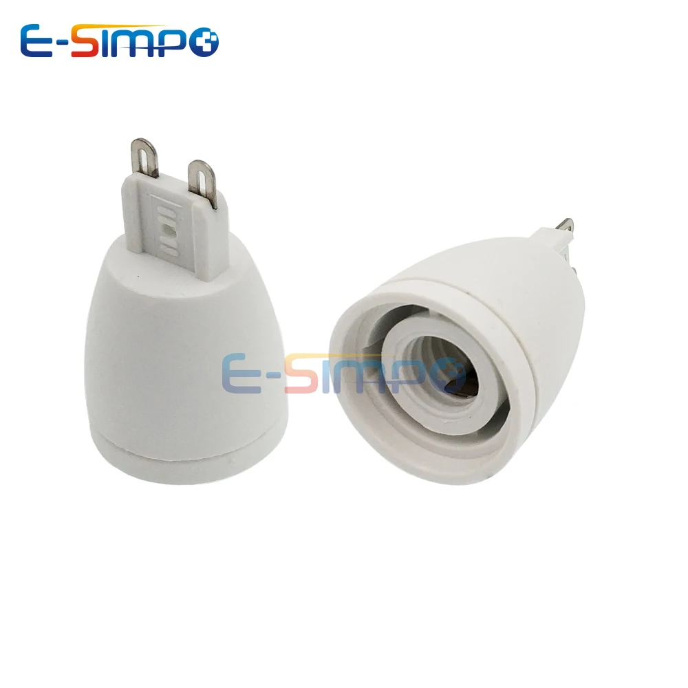 G9 to E14 E12 CFL LED Halogen 2Pin Base to EU US Standard Candelabra Chandelier Light Holder Socket Converter Adapter 2pcs