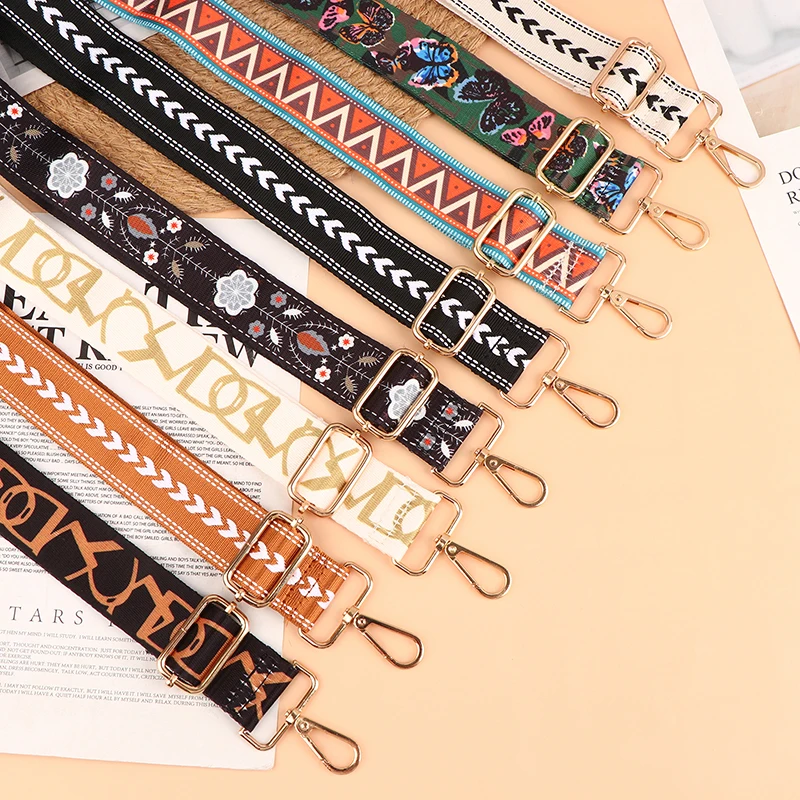 

1Pc 76-137cm Adjustable Wide Bag Strap Shoulder Messenger Handbag Wide Bag Embroidery Strap DIY Replacement Bag Accessory