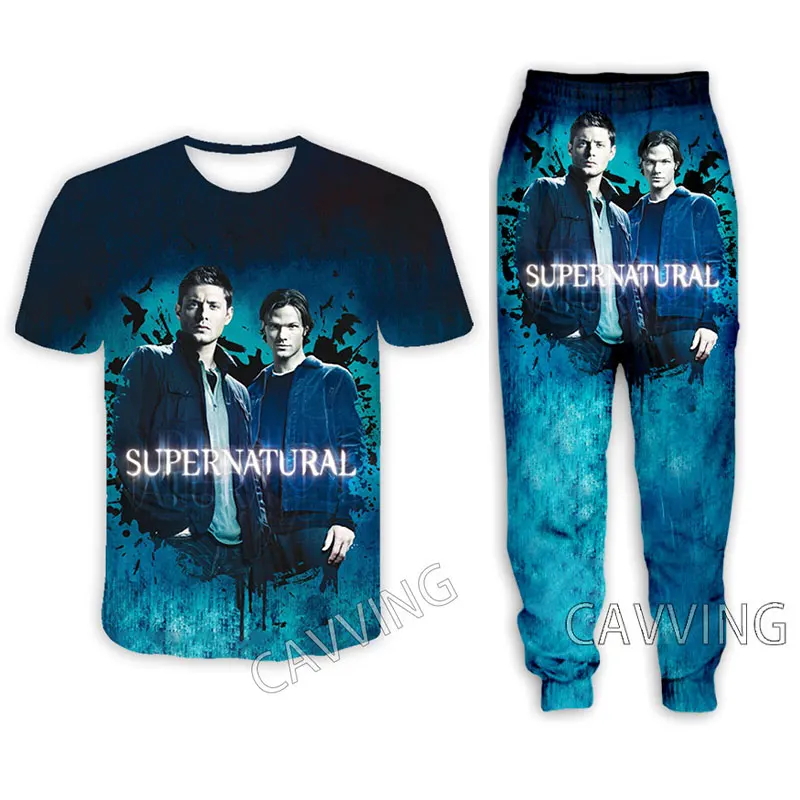 Supernatural  3D Printed Casual T-shirt + Pants Jogging Pants Trousers Suit Clothes Women/ Men's  Sets Suit Clothes   K01 2