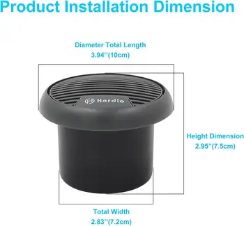 Herdio 160W 3 Inch Marine Boat Waterproof Speakers Motorcycle bluetooth Speaker Audio Stereo System For ATV UTV Outdoor (Gray) 2