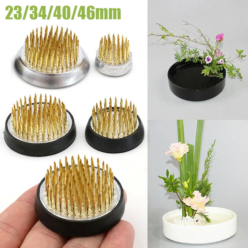 

Round Metal Pin Flower Insert Base Japanese Ikebana Kenzan Flower Frog Art Fixed Arranging Tools Flower Base Needle